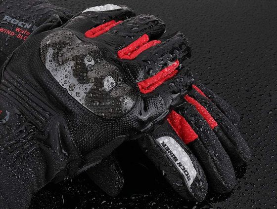 Motorcycle Windproof Winter Gloves In Red And Black