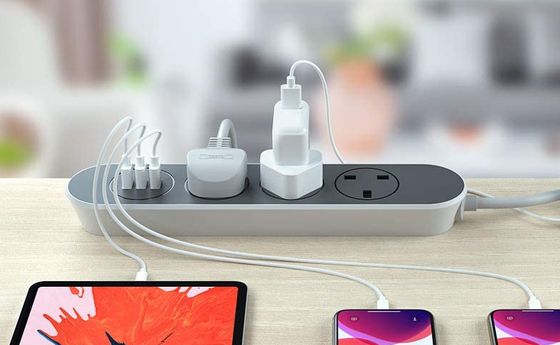 Joyguard Multi Plug Socket Multi Plug Socket In Black With 3 USB Ports