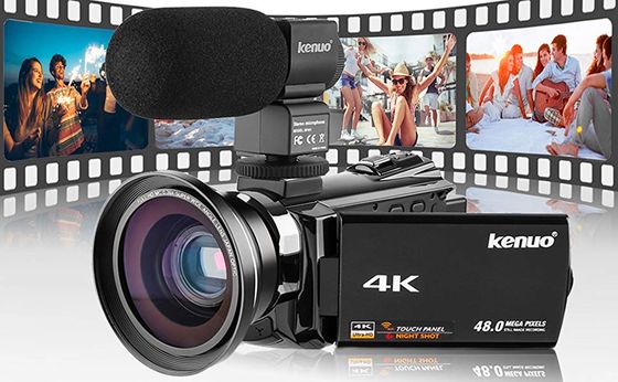 Kenuo 4K 60 FPS Camera 60 FPS Camera With Black Mic On Top