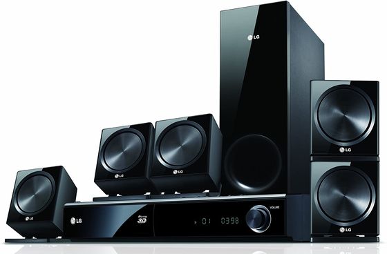 Multi Room 5.1 Home Theatre Speaker System Lined Up