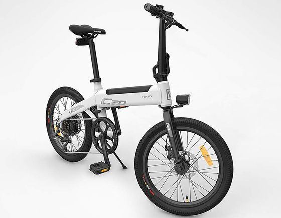 Folding Battery Powered Bike In White