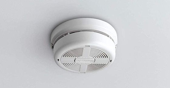Ionisation Smoke Detector On Ceiling