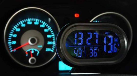 Alarm And Digital LCD Car Thermometer Alarm Car Thermometer Alarm With Black Cable