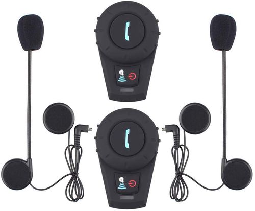 Motorcycle Intercom Headset With Black Ear Pieces