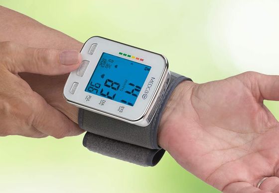 MEDca Automatic Blood Pressure Monitor Wrist Automatic Blood Pressure Monitor With Blue LCD