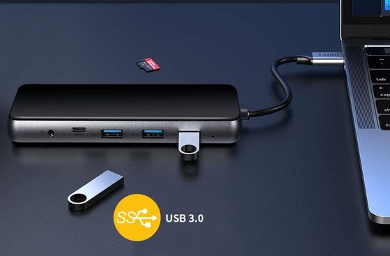 Black 4K Laptop Docking Station