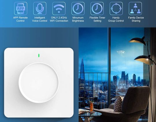 MoKo Smart WiFi Dimmer Light Switch Big Dial Smart Dimmer Light Switch