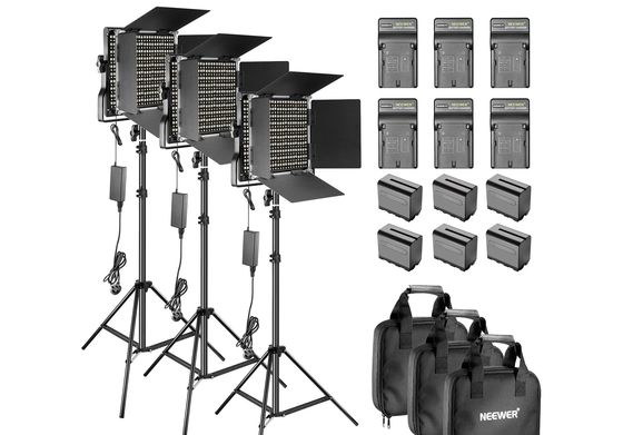 Studio Lighting Set-Up With Black Bags