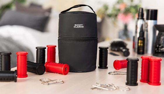 Electric Curlers With Black Travel Bag