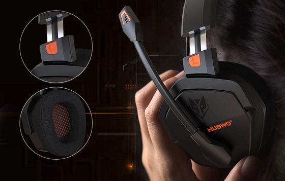 NUBWO Budget Gaming Headphones For PS4 Black Gaming Headphones With Angled Ear Piece