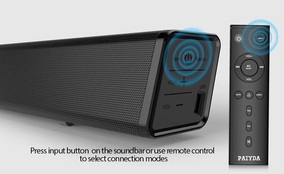 Black Bluetooth TV Soundbar With Remote Device