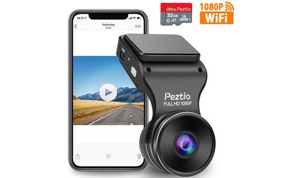 Peztio Mini Dash Cam With WiFi Mini Dash Cam With Red SD Card
