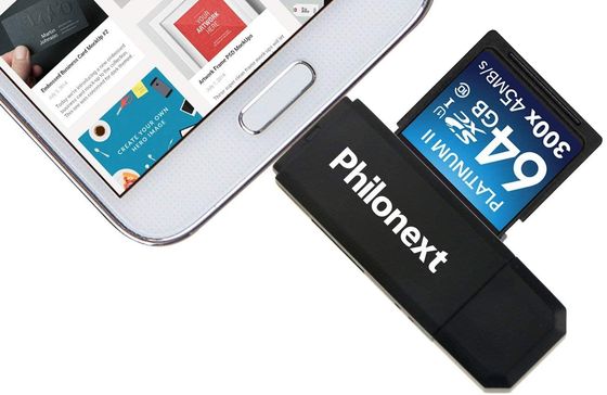 Philonext Micro SD Card Reader Micro SD Card Reader Plugged In Mobile Phone