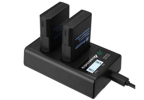 PowerExtra Nikon Battery Charger Nikon Dual USB Battery Charger In Black