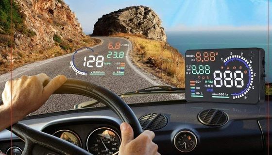 Qiilu Head Up Display 5.5 Inch Head Up Display With White Digits