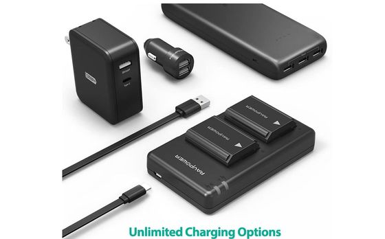 RAVPower Sony Camera Battery Charger Sony Camera Battery Charger With Black Adapter