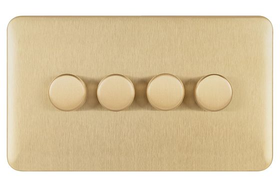 Schneider 4 Gang 2 Way Brass Dimmer 4 Gang Universal Brass Dimmer Plate