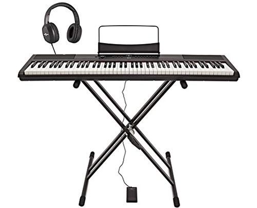 Piano Keyboard With Black Fold Stand