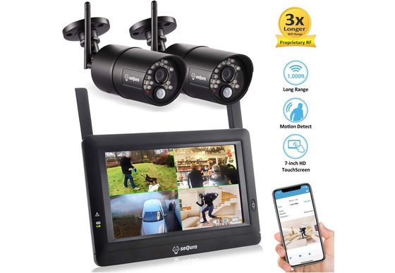 House CCTV System With Black Cameras