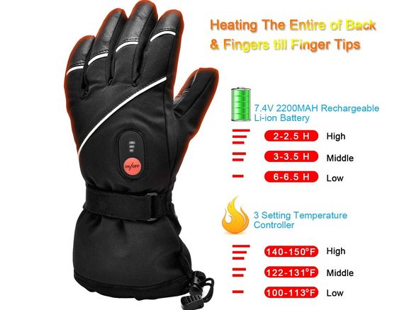 Battery Heated Motorbike Gloves 2200 mAh