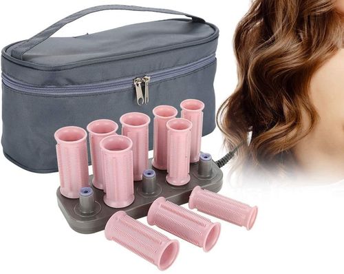 Heated Hair Rollers With Grey Bag