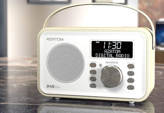 Spitalfields Retro Battery DAB Radio Retro Battery DAB Radio With Cream Exterior