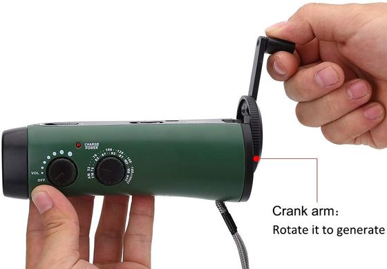 Dynamo Hand Crank Charger In Green Barrel Style