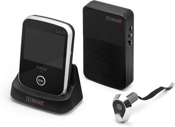 TechMaxx Wireless Door Spy Hole Camera Door Spy Hole Viewer With Black Stand