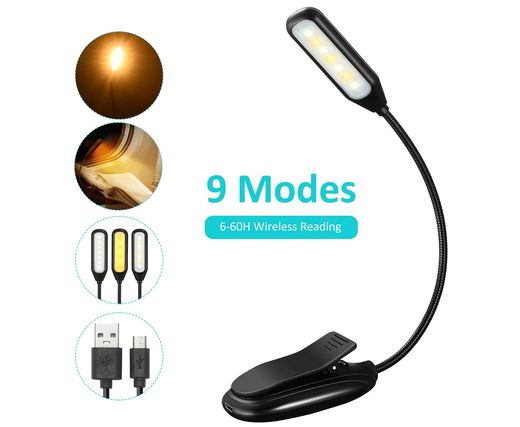 LED Clip USB Desk Light In Metal