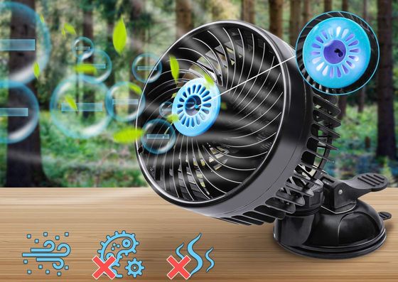 12V Plug-In Car Fan In Black