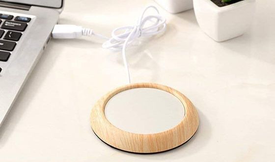 USB Hot Drink Warmer With Light Wood Finish