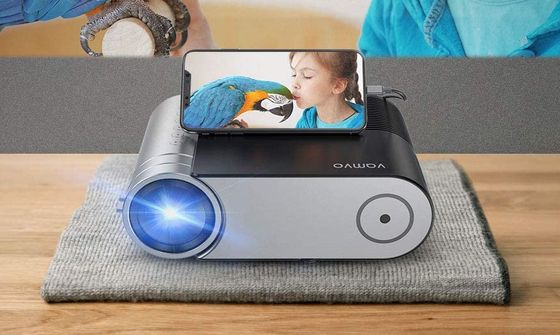 Big Screen HD LED USB Projector USB Projector Showing Family Game Play Picture