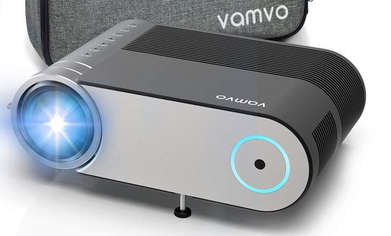Vamvo Mini TV Projector Mini TV Projector With Grey Carry Bag