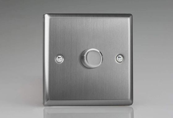 Varilight 1 Gang 2-Way LED Dimmer Steel 1 Gang 2-Way LED Dimmer Plate