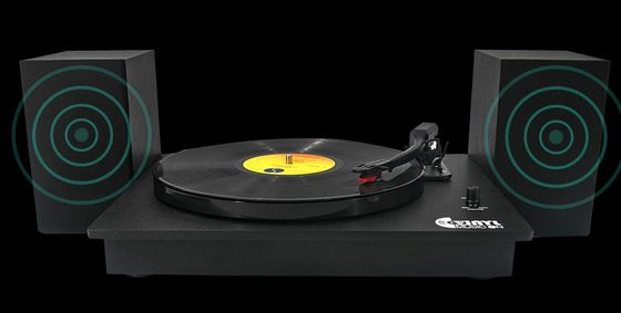 Vintage Vinyl Player In All Black