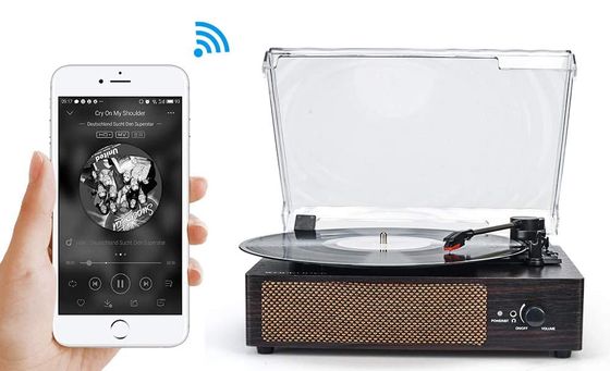 Bluetooth Vinyl Player With White Mobile