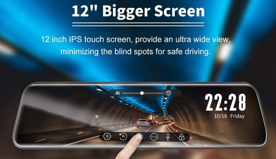 WolfBox Mirror Backup Camera Backup Camera For Car With Big Buttons