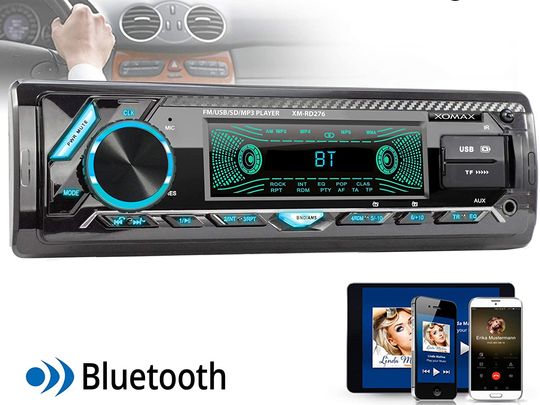 XOMAX DAB In Car Music Bluetooth DAB In Car Music Radio With Black Display