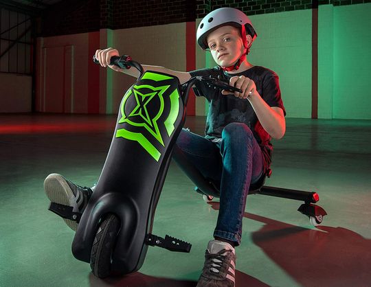 Electric Drift Kart With Boy Riding