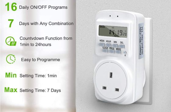 YouThink 7 Day Electronic Timer 7 Day Electronic Timer In White Finish