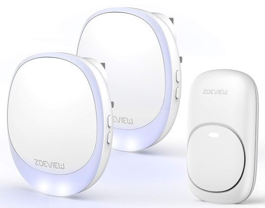 ZoeView Front Door Bell Battery Chime Wireless Front Door Chime With Blue LED