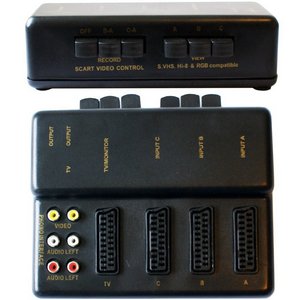 RGB Suitable 3 Way SCART Nickel Plated Switch Box 3 Way SCART Nickel Plated Switch Box