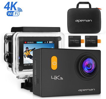 Quality Affordable Wi-Fi Action Camera 4K Affordable Action Camera With Black Carry Case