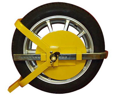 Steel Caravan Wheel Lock With Round Centre Plate