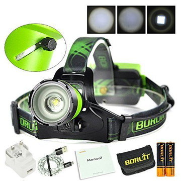 Powerful Head Torch With White Charger Wire