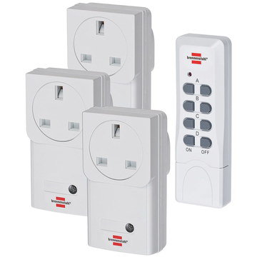 4 Channel Wall Design Remote Control Plugs Wall Remote Control Plugs With White Controller