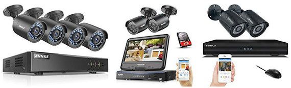 The Full Protection 3 Black CCTV Outside House Cameras