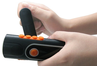 LED Wind Up Phone Charger For Tenting Sturdy Wind Up Phone Charger In Black And Orange