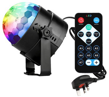 Multi Colour Disco Ball With Black Plug