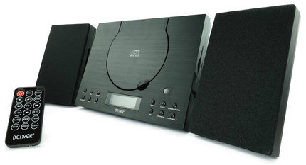 Clock Radio AUX-In CD Player Mp3 Music Radio AUX CD Player With Black Remote Control